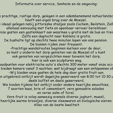 Ferienpension Bei Stenze Inklusive Kostenlosem Regionalem Nahverkehr Senheim